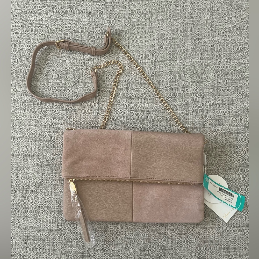 Moda Luxe Thea Suede Clutch/Crossbody